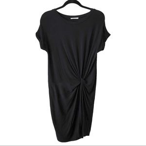 KNOT FRONT T-SHIRT DRESS WITH SIDE SLIT